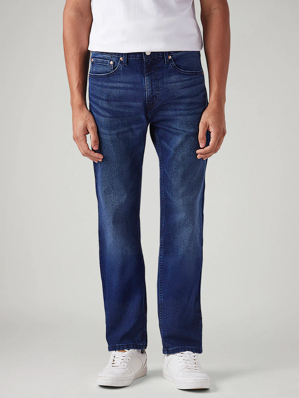 Men's 505 Blue Straight Fit Mid Rise Jeans - Image 3