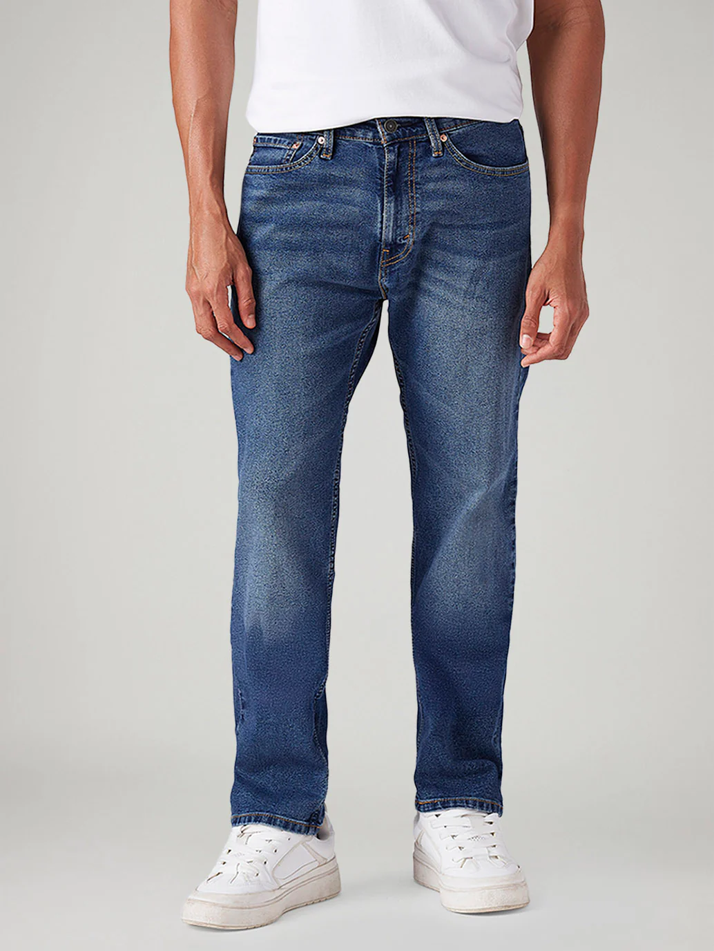 Men's 505 Dark Indigo Straight Fit Mid Rise Jeans - Image 3