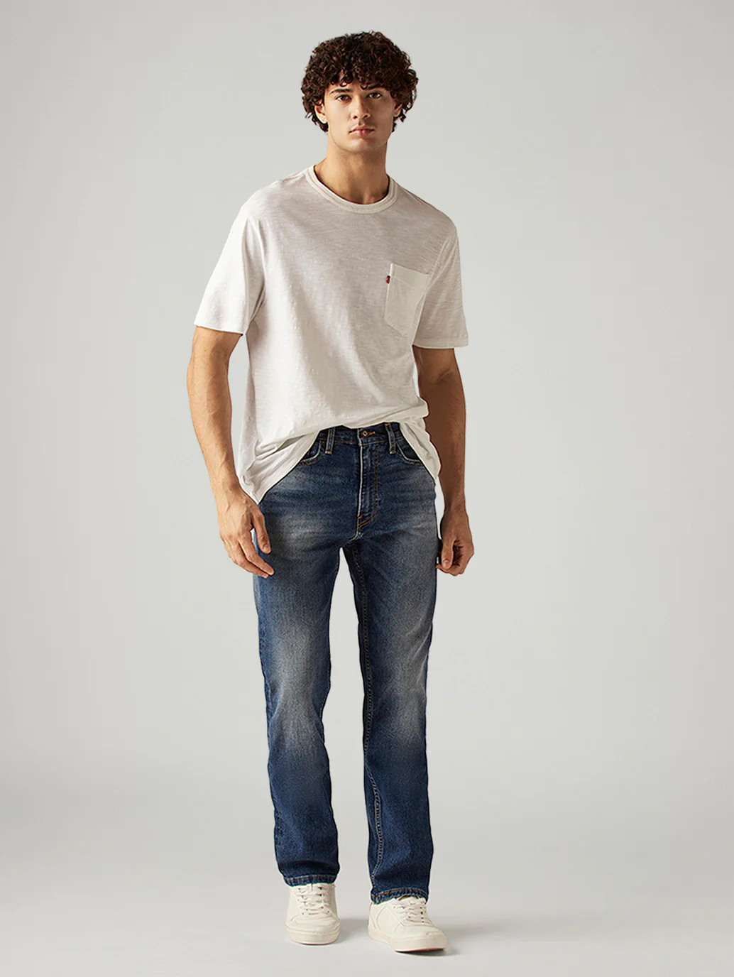 Men's 505 Blue Straight Fit Mid Rise Jeans - Image 7