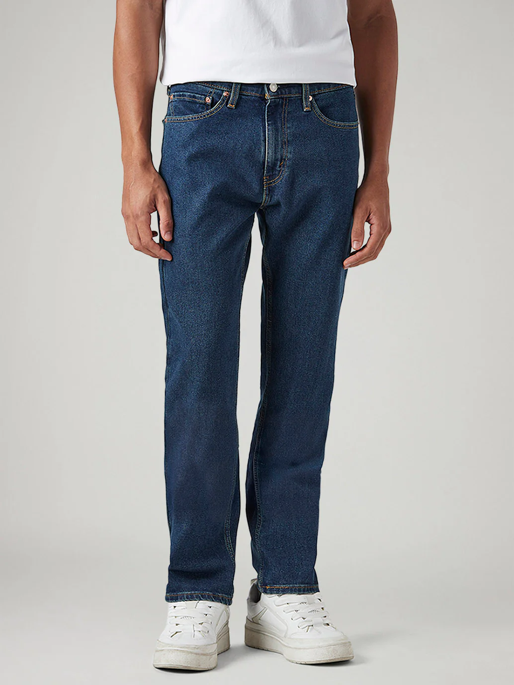 Men's 505 Blue Straight Fit Mid Rise Tinted Jeans - Image 3