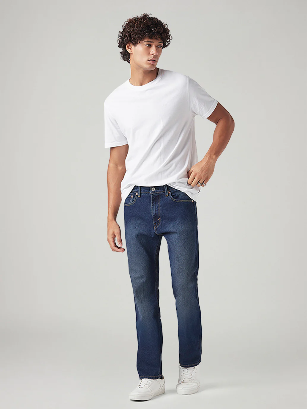 Men's 505 Dark Indigo Straight Fit Mid Rise Tinted Jeans