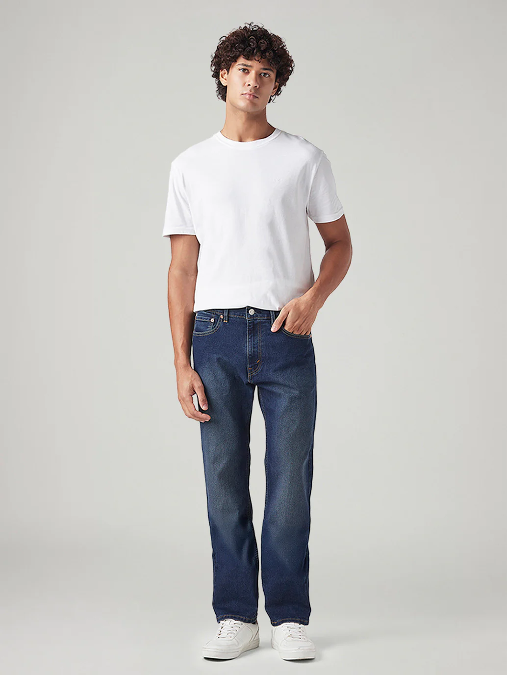 Men's 505 Dark Indigo Straight Fit Mid Rise Tinted Jeans - Image 2