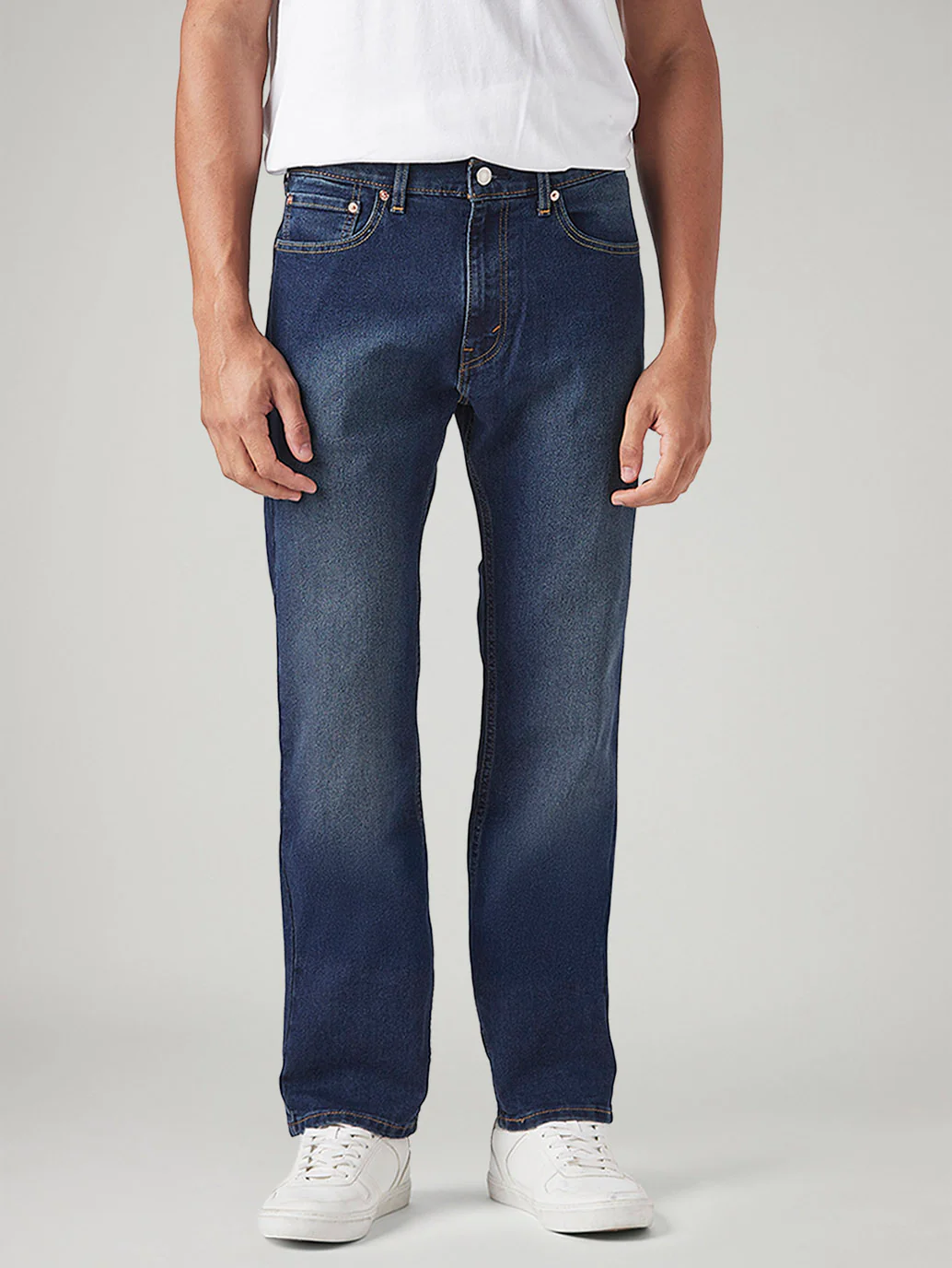 Men's 505 Dark Indigo Straight Fit Mid Rise Tinted Jeans - Image 3