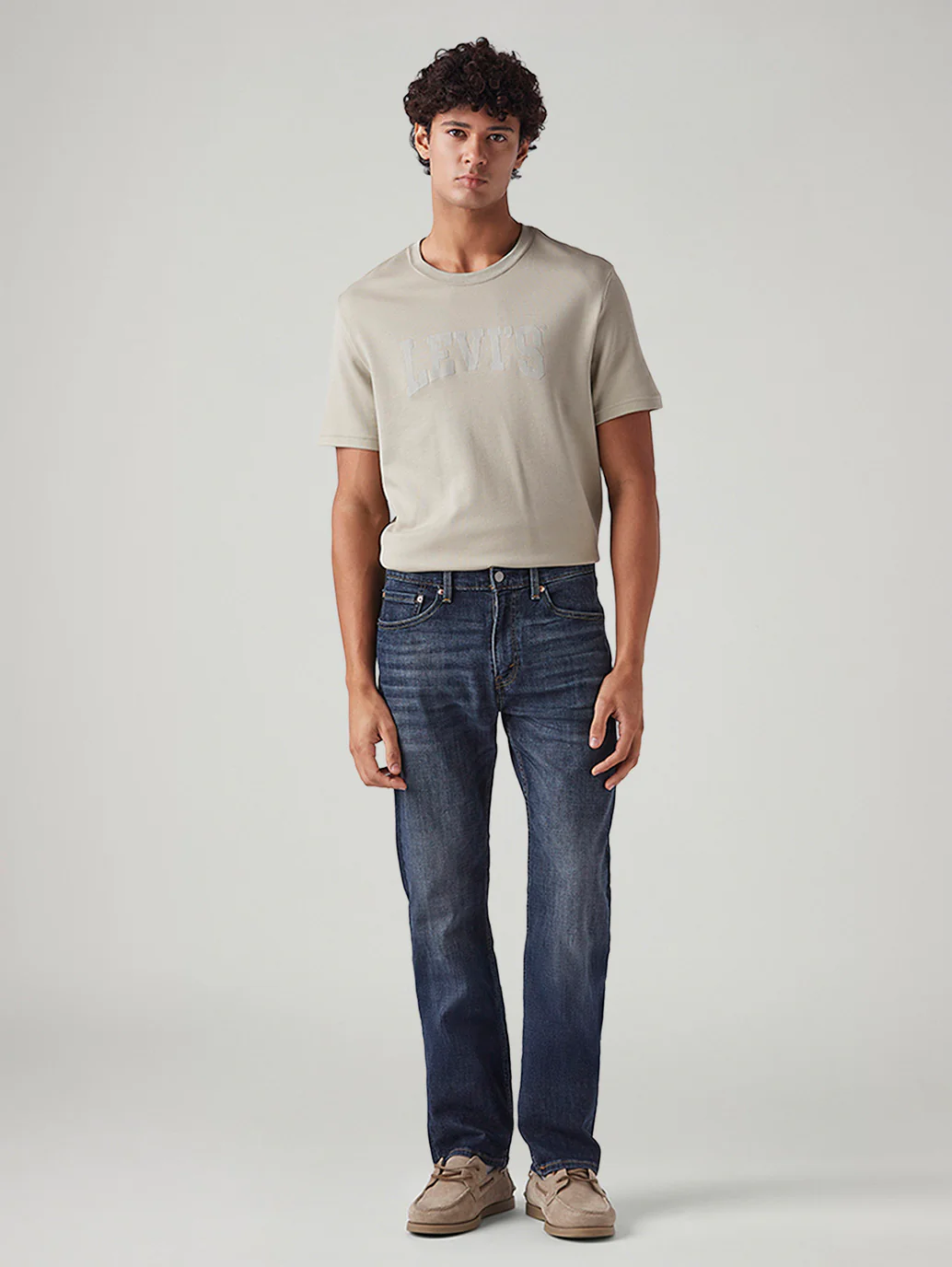 Men's 505 Dark Blue Straight Fit Mid Rise Cross Hatch Jeans - Image 2