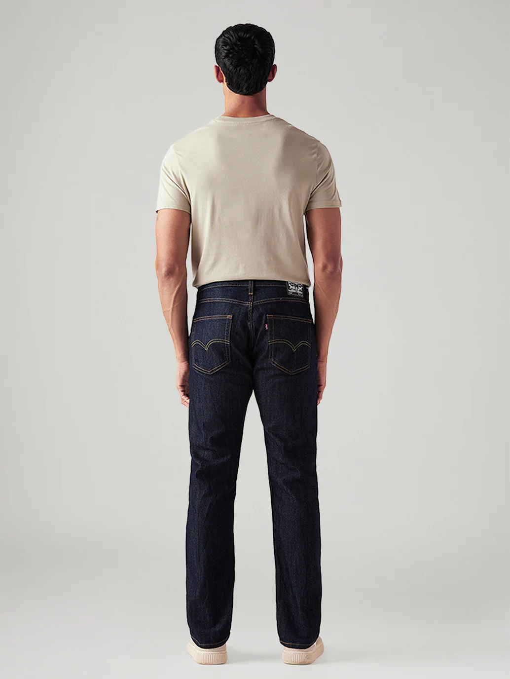 Men's 505 Dark Indigo Straight Fit Mid Rise Jeans - Image 3