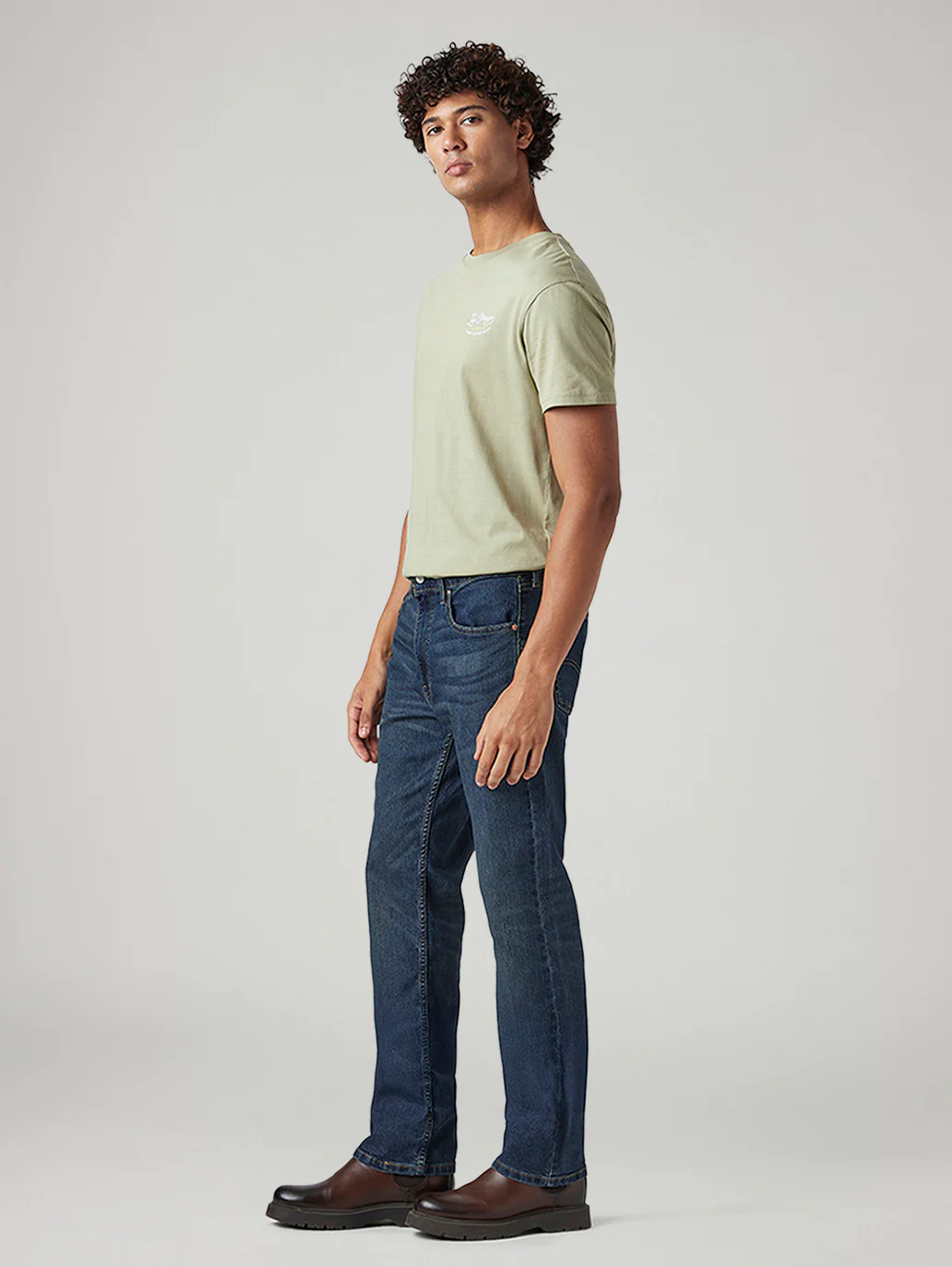 Men's 505 Dark Indigo Straight Fit Mid Rise Tinted Jeans - Image 6