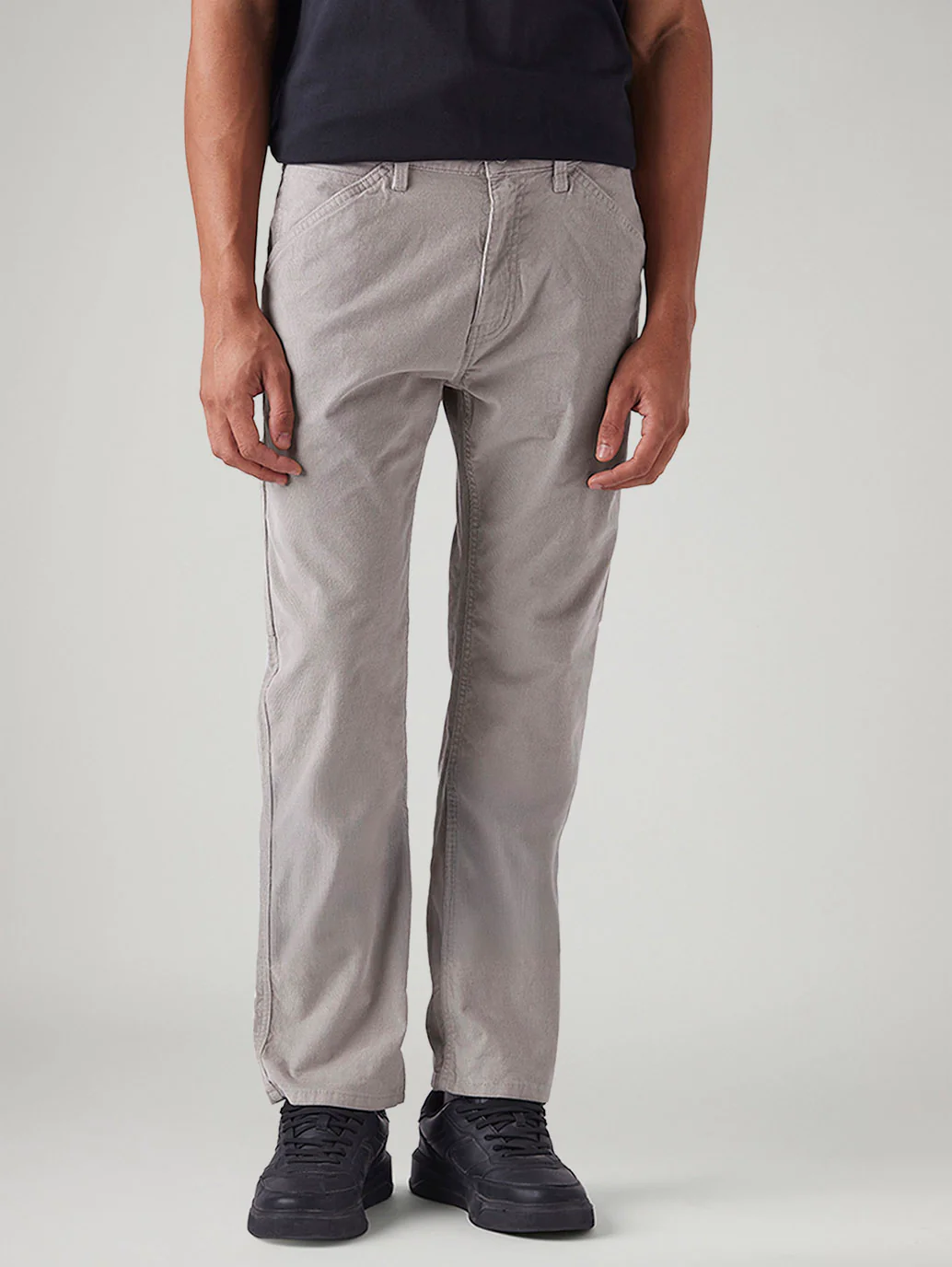 Men's 505 Grey Straight Fit Mid Rise Corduroy Cargos - Image 3