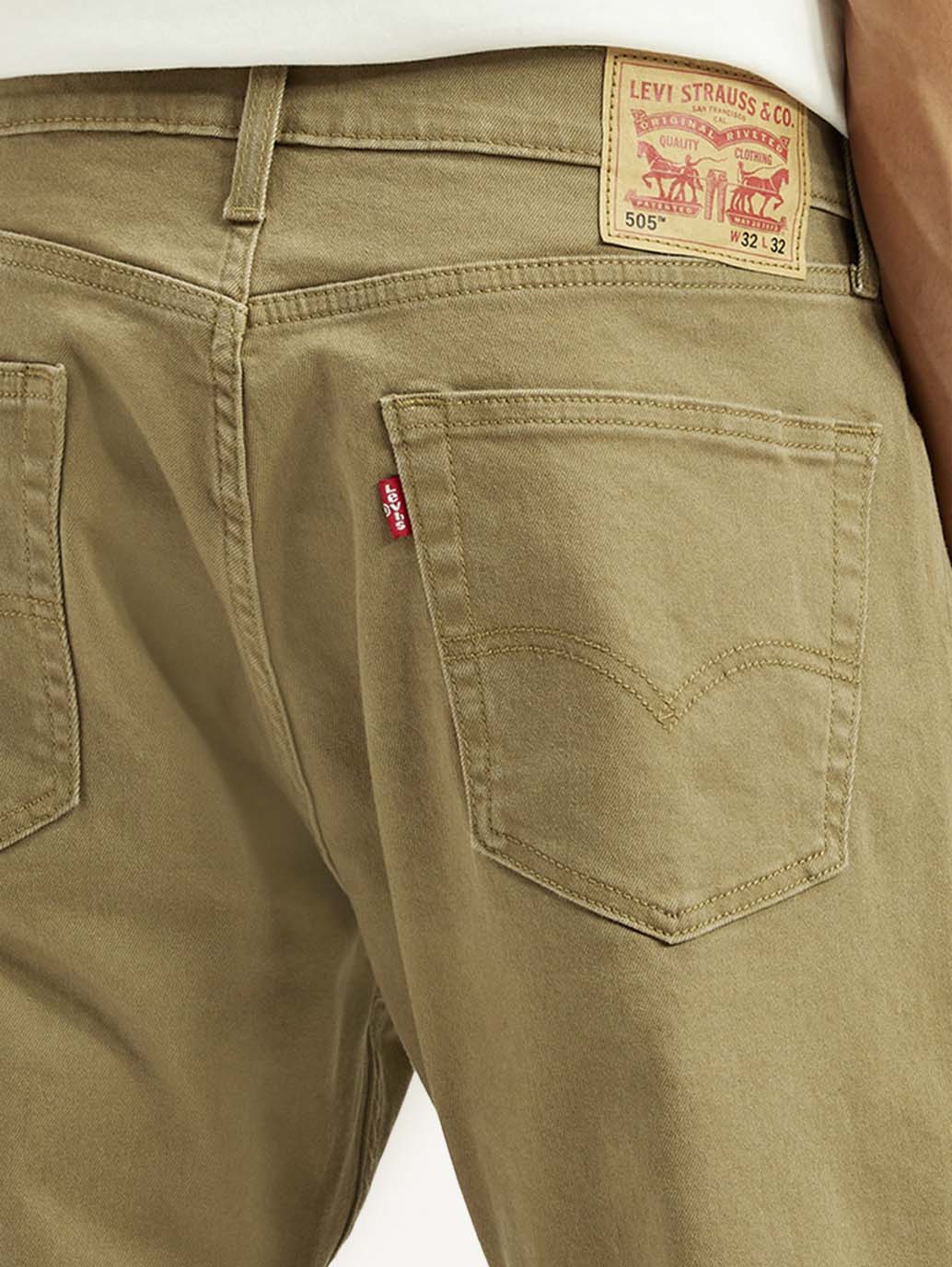 Men's 505 Khaki Overdyed Straight Fit Mid Rise Jeans - Image 6