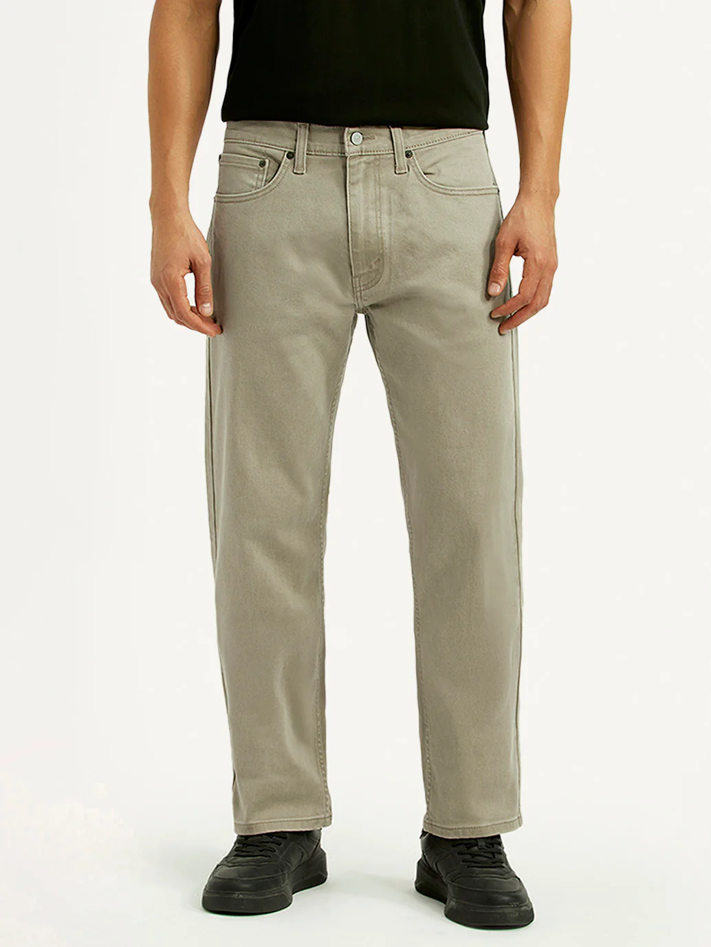 Men's 505 Grey Straight Fit Mid Rise Overdyed Jeans - Image 3