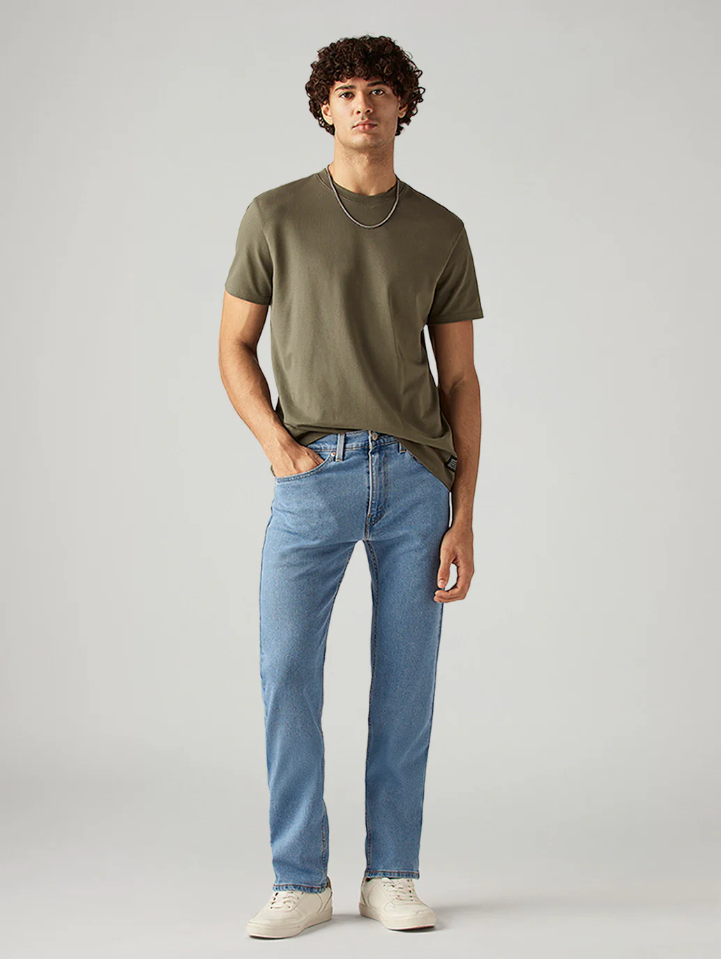 Men's 505 Light Blue Straight Fit Mid Rise Jeans