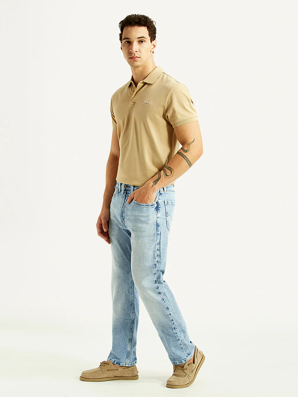 Men's 505 Light Blue Straight Fit Hyper Stretch Jeans - Image 5