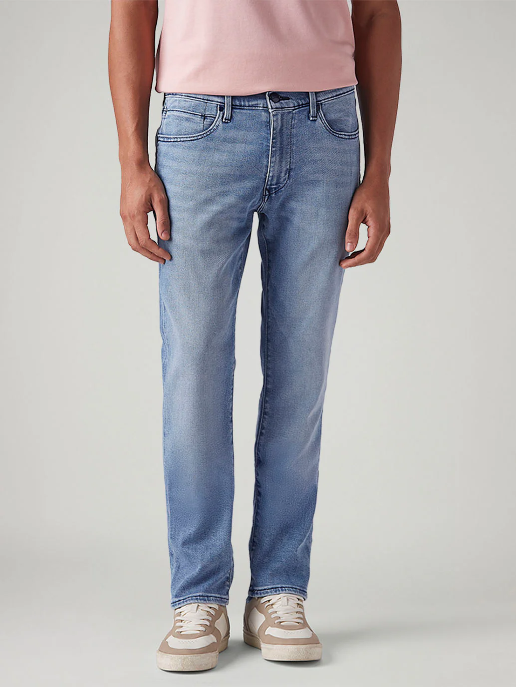 Men's 505 Light Blue Straight Fit Mid Rise Redloop Jeans - Image 3