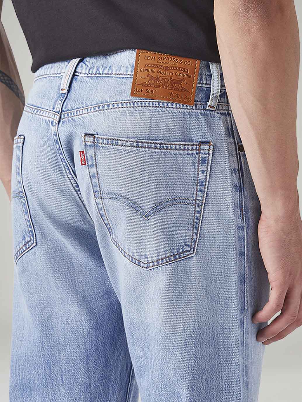 Men's 505 Light Blue Straight Fit Mid Rise Selvedge Jeans - Image 6