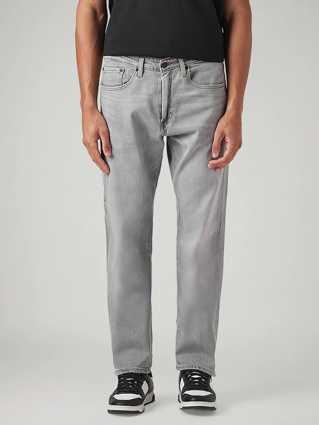 Men's 505 Grey Straight Fit Mid Rise Commuter Jeans - Image 3