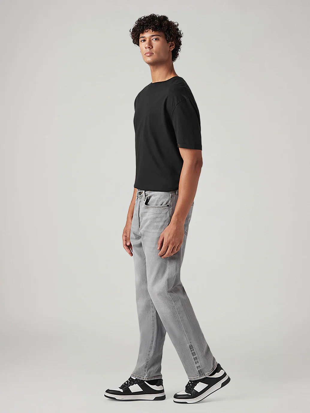 Men's 505 Grey Straight Fit Mid Rise Commuter Jeans - Image 6