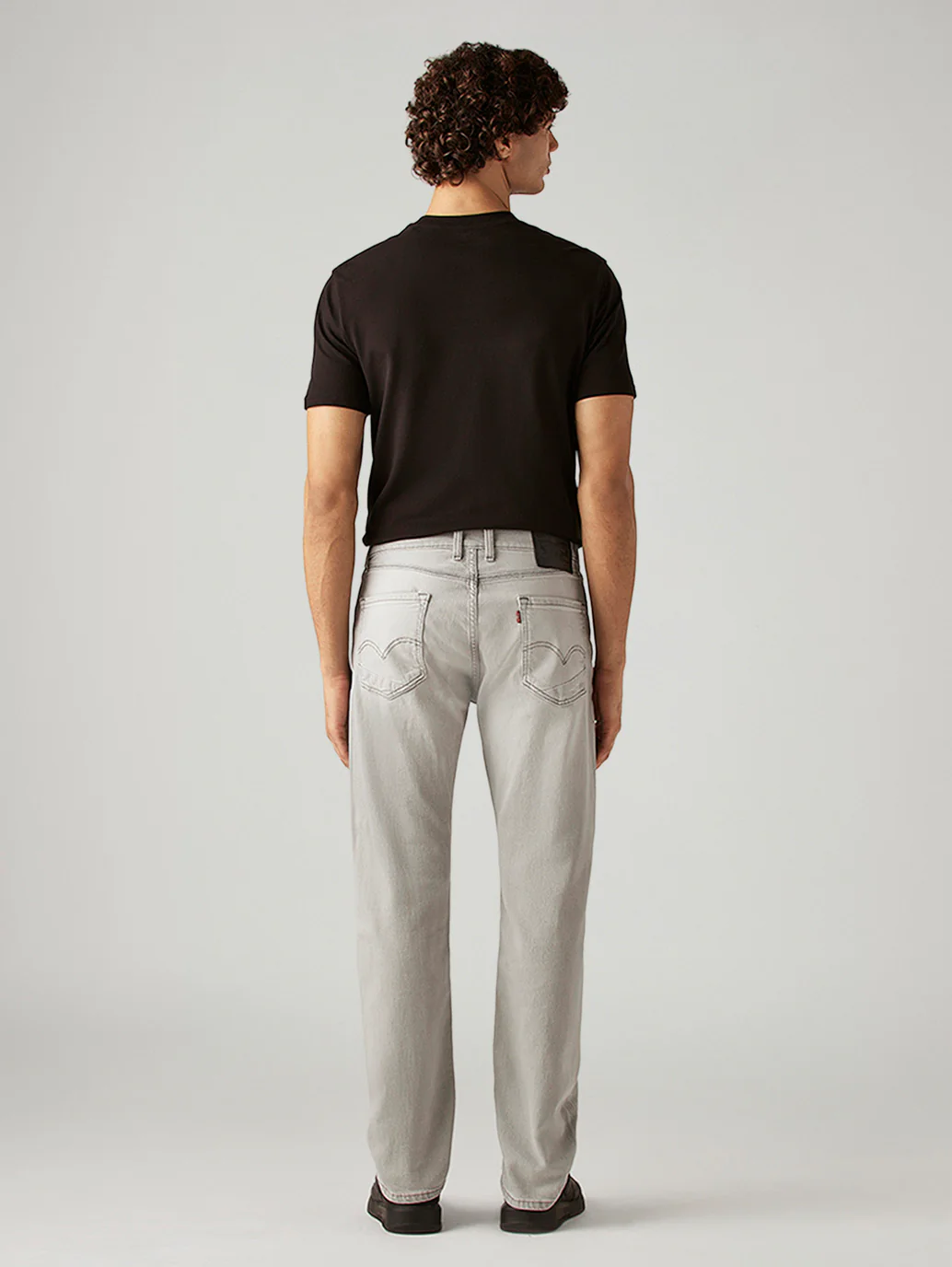 Men's 505 Light Grey Straight Fit Mid Rise Jeans - Image 3