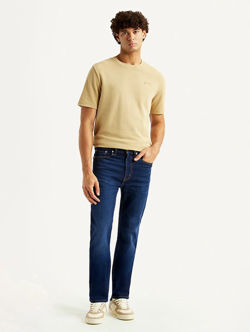 Men's 505 Navy Straight Fit Mid Rise Jeans - Image 2
