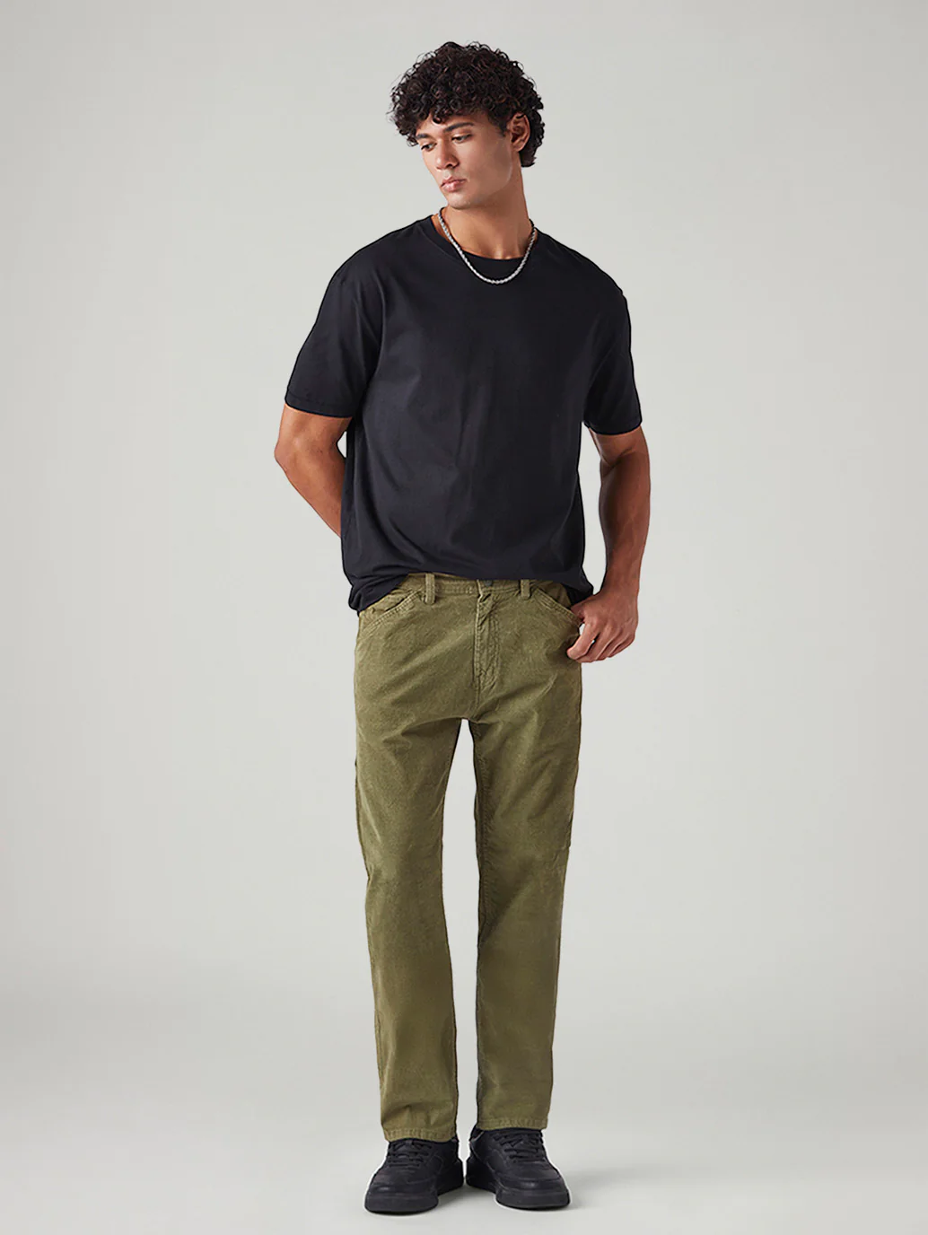 Men's 505 Olive Straight Fit Mid Rise Corduroy Cargos