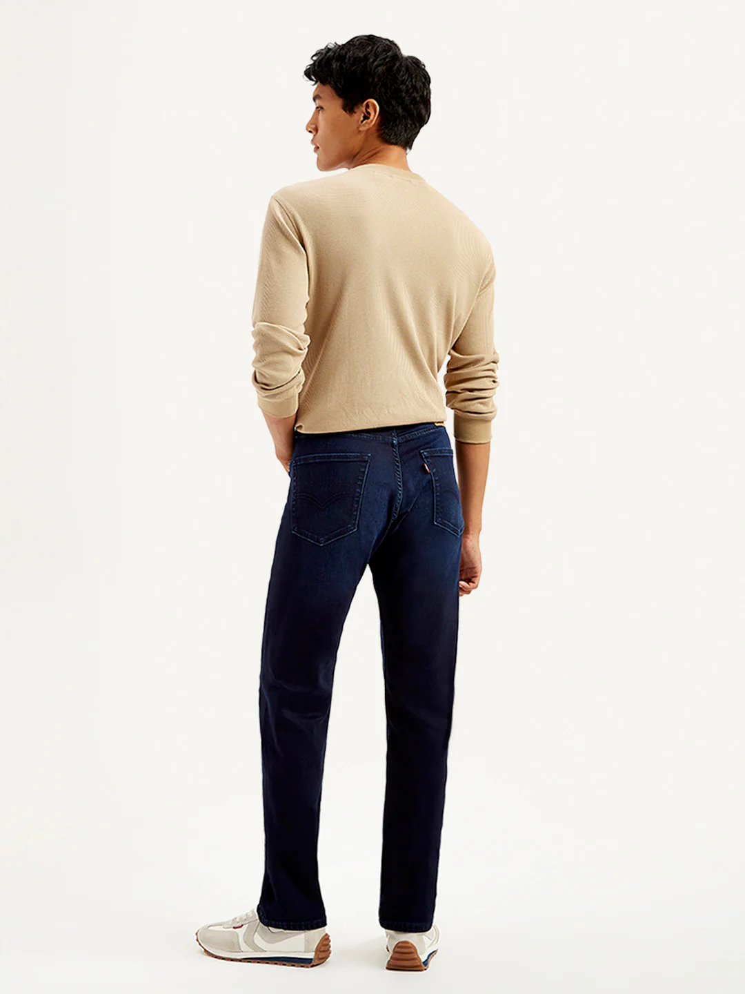 Men's 505 Navy Blue Straight Fit Mid Rise Jeans - Image 5
