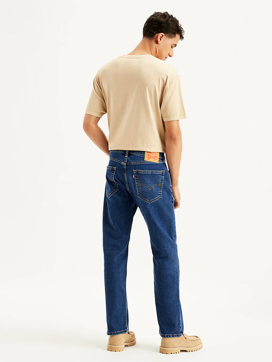 Men's 505 Blue Straight Fit Mid Rise Jeans - Image 6