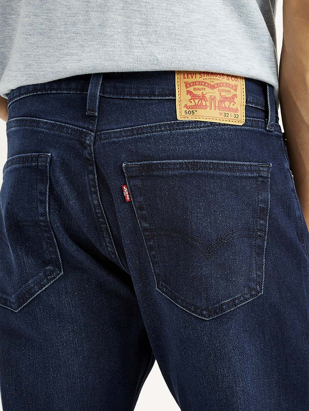 Men's 505 Indigo Straight Fit Mid Rise Jeans - Image 5