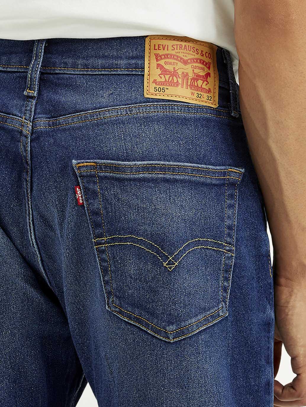 Men's 505 Indigo Straight Fit Mid Rise Jeans - Image 7