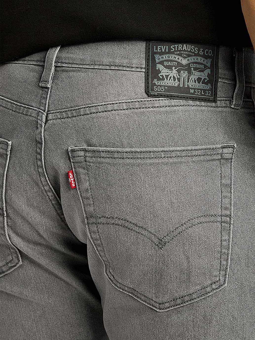 Men's 505 Light Grey Straight Fit Mid Rise Jeans - Image 5