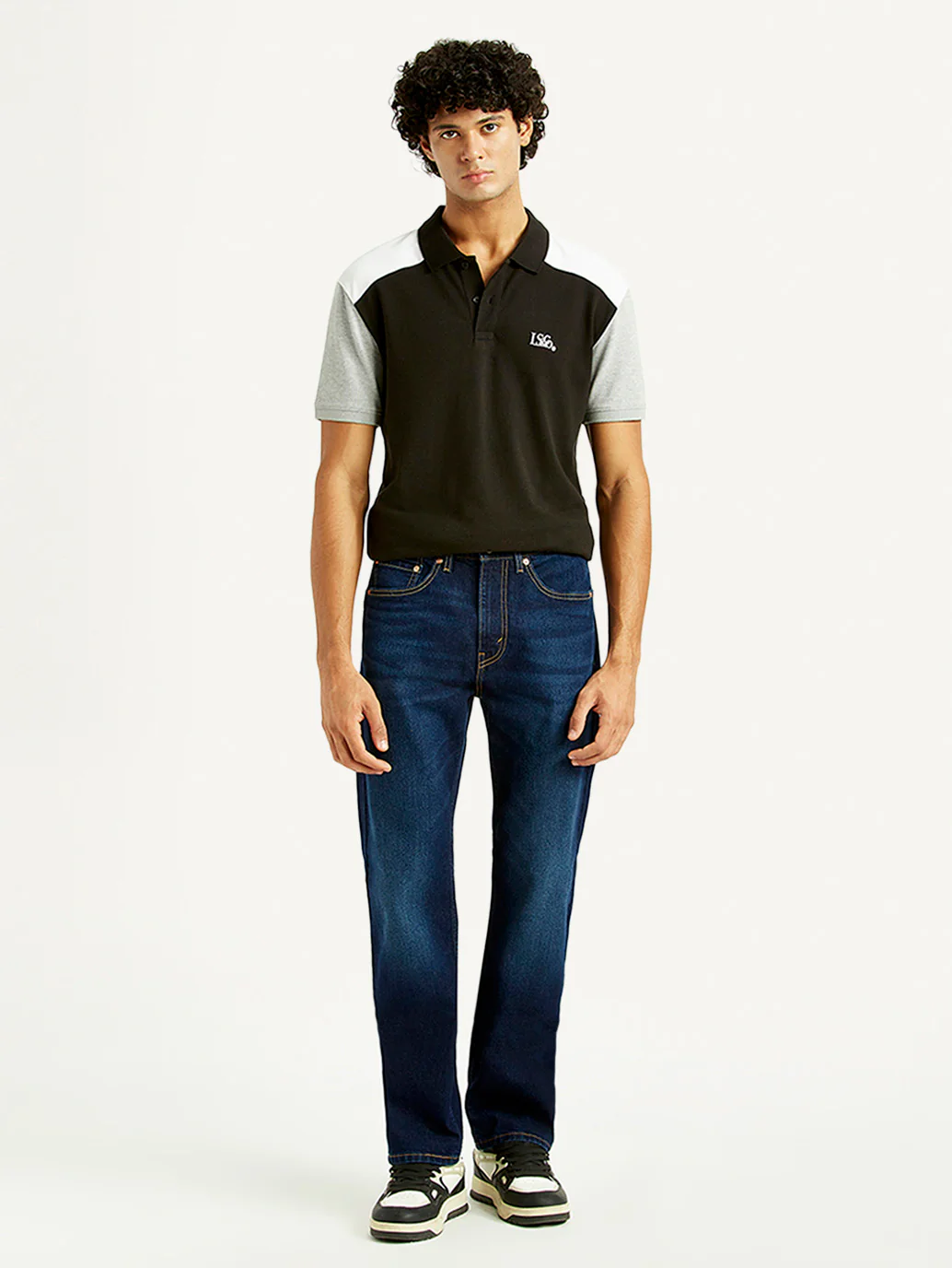 Men's 505 Dark Indigo Straight Fit Mid Rise Jeans - Image 2