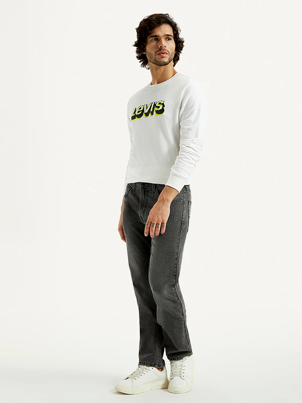 Men's 505 Grey Straight Fit Mid Rise Jeans - Image 6