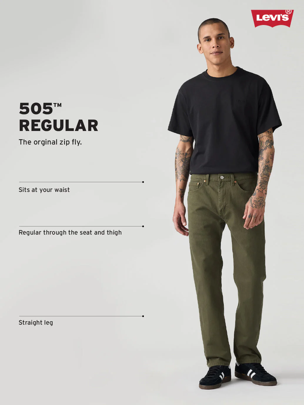 Men's 505 Mid Indigo Straight Fit Mid Rise Jeans - Image 4