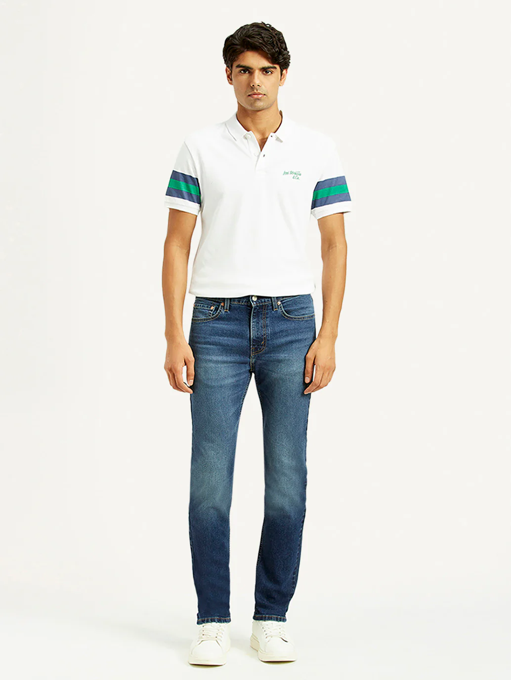 Men's 505 Dark Indigo Straight Fit Mid Rise Jeans - Image 7