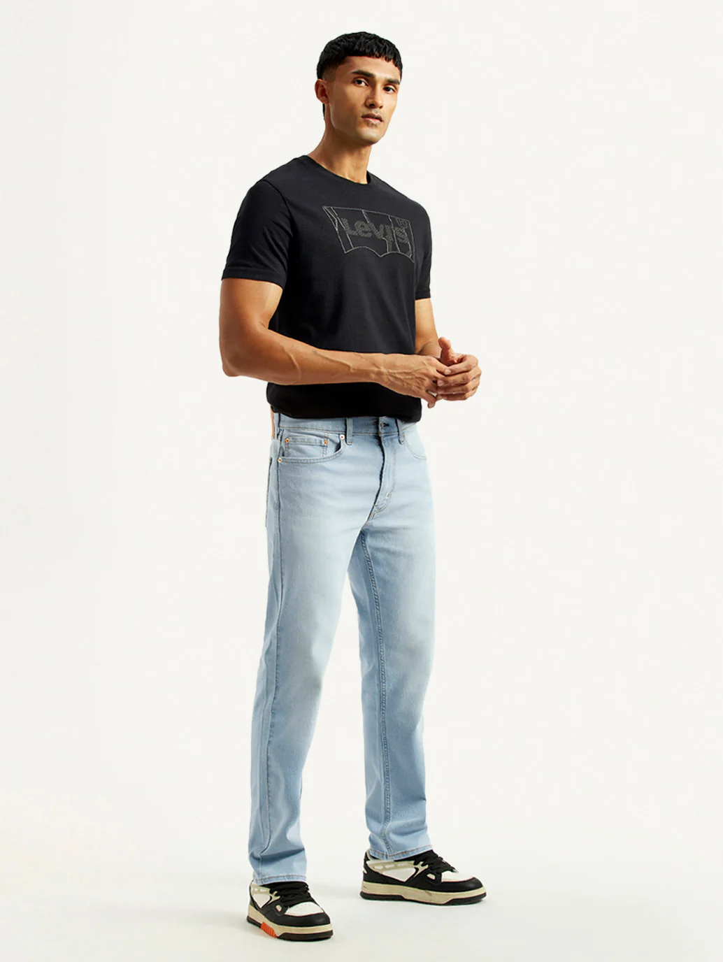 Men's 505 Light Indigo Straight Fit Mid Rise Jeans - Image 7
