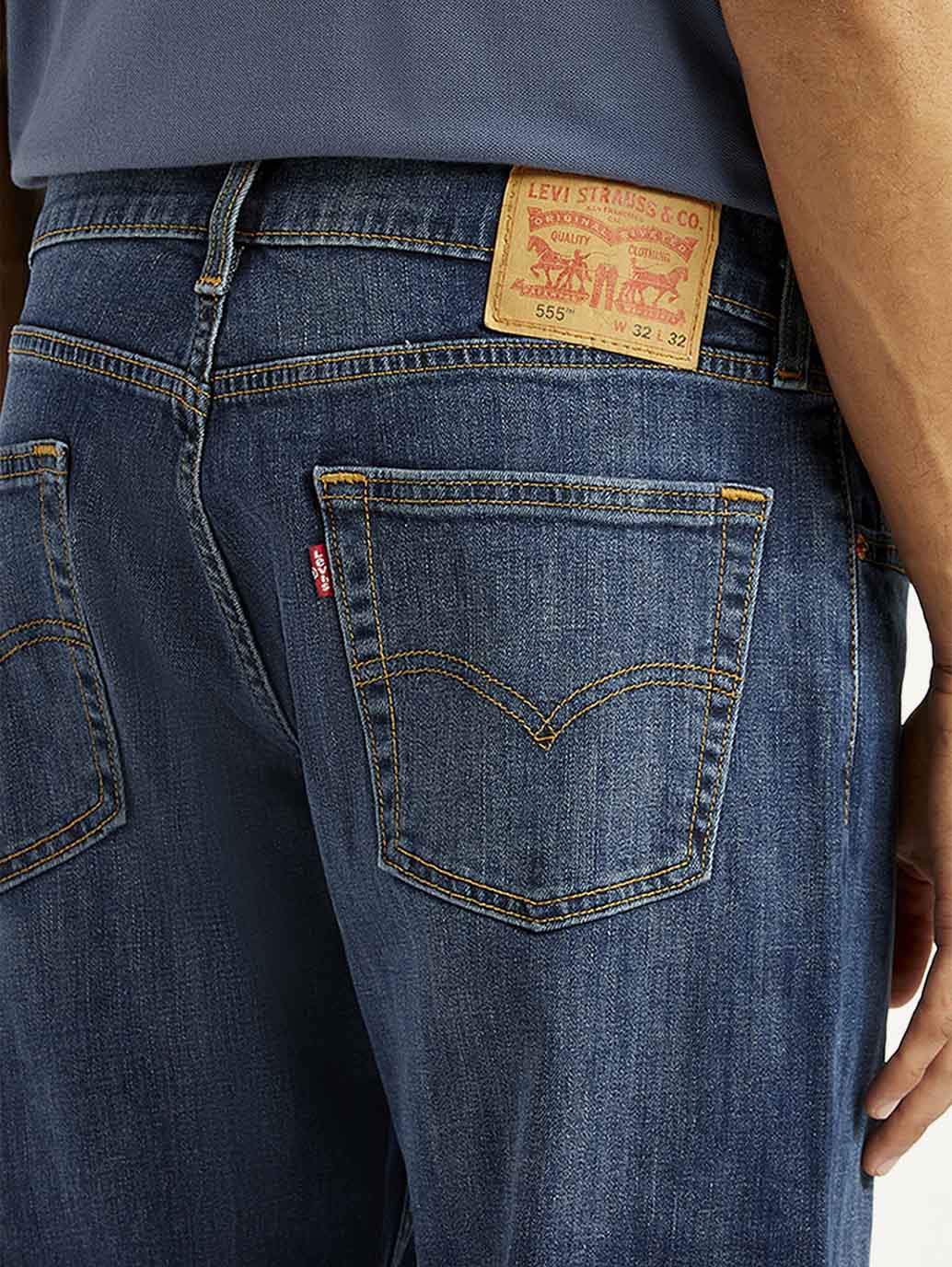 Men's 505 Dark Indigo Straight Fit Mid Rise Jeans - Image 6
