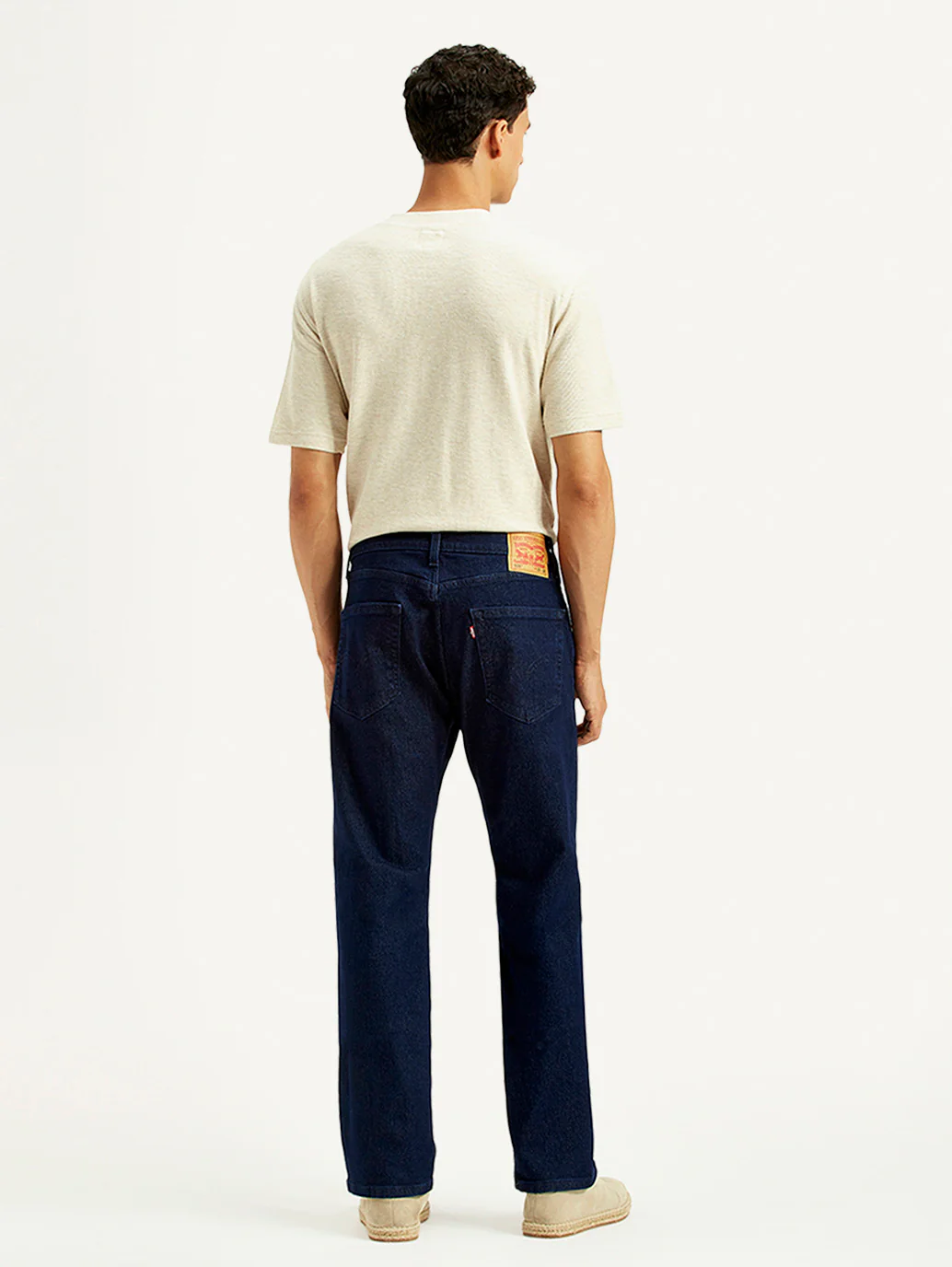 Men's 505 Navy Blue Straight Fit Mid Rise Jeans - Image 3