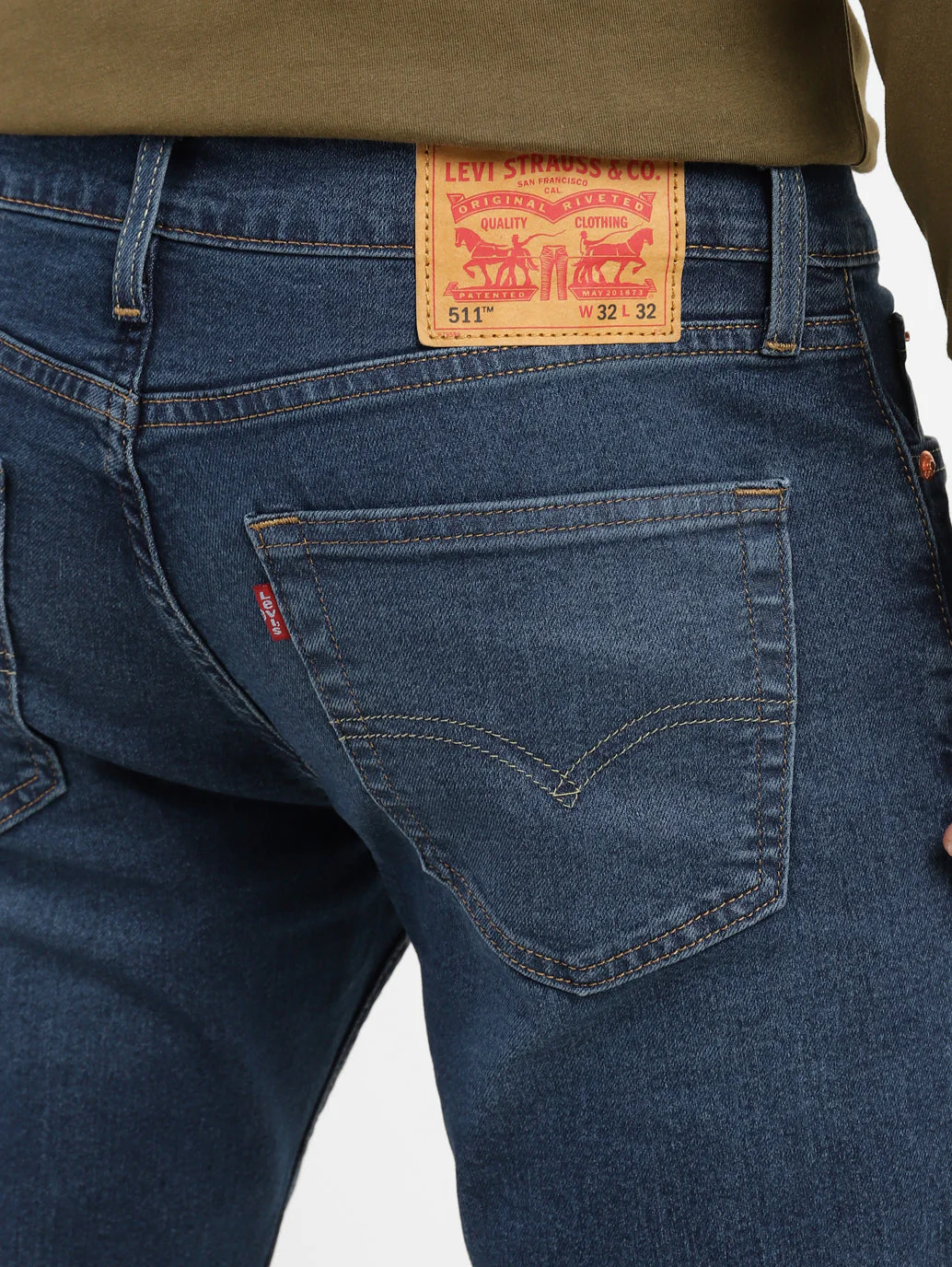 Men's 511 Blue Slim Fit Mid Rise Jeans - Image 8