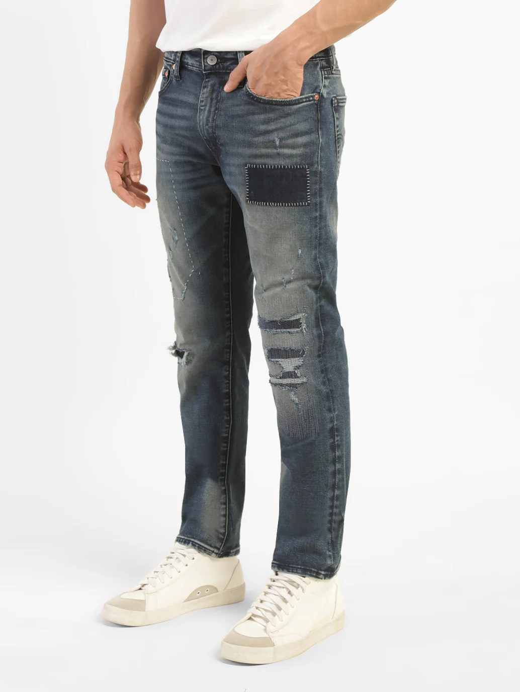 Men's 511 Blue Slim Fit Mid Rise Jeans - Image 3