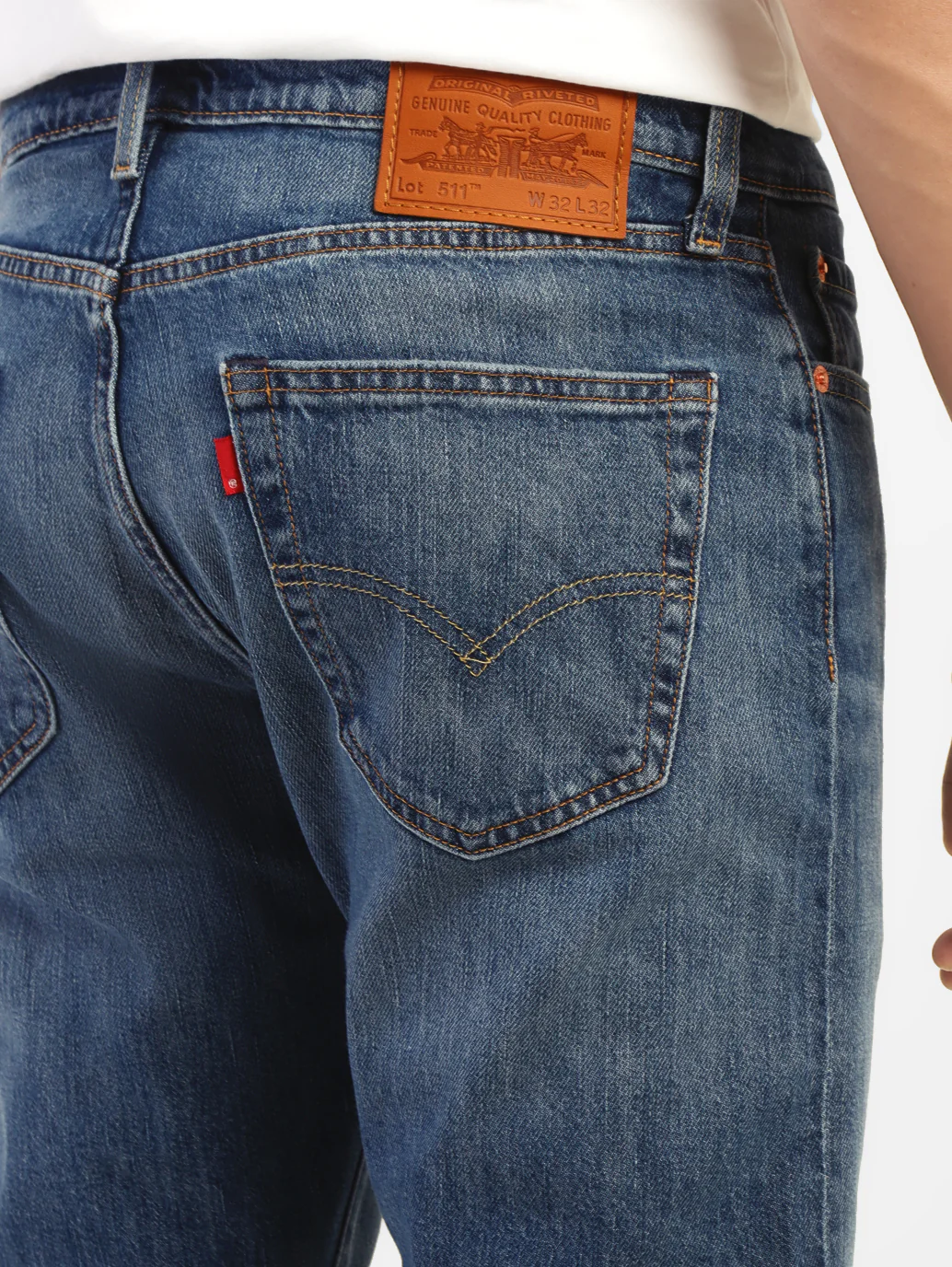 Men's 511 Blue Slim Fit Mid Rise Jeans - Image 7