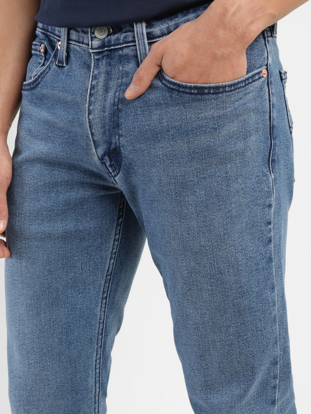 Men's 511 Blue Slim Fit Mid Rise Jeans - Image 10