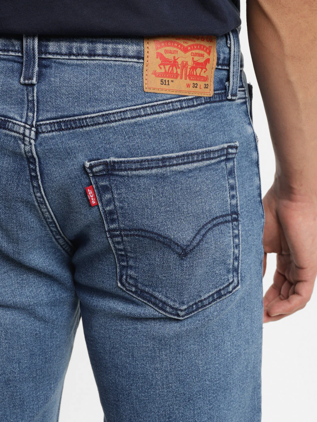 Men's 511 Blue Slim Fit Mid Rise Jeans - Image 6