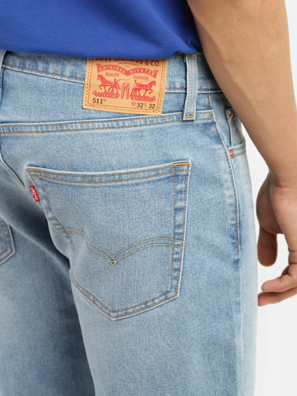 Men's 511 Blue Slim Fit Mid Rise Jeans - Image 7