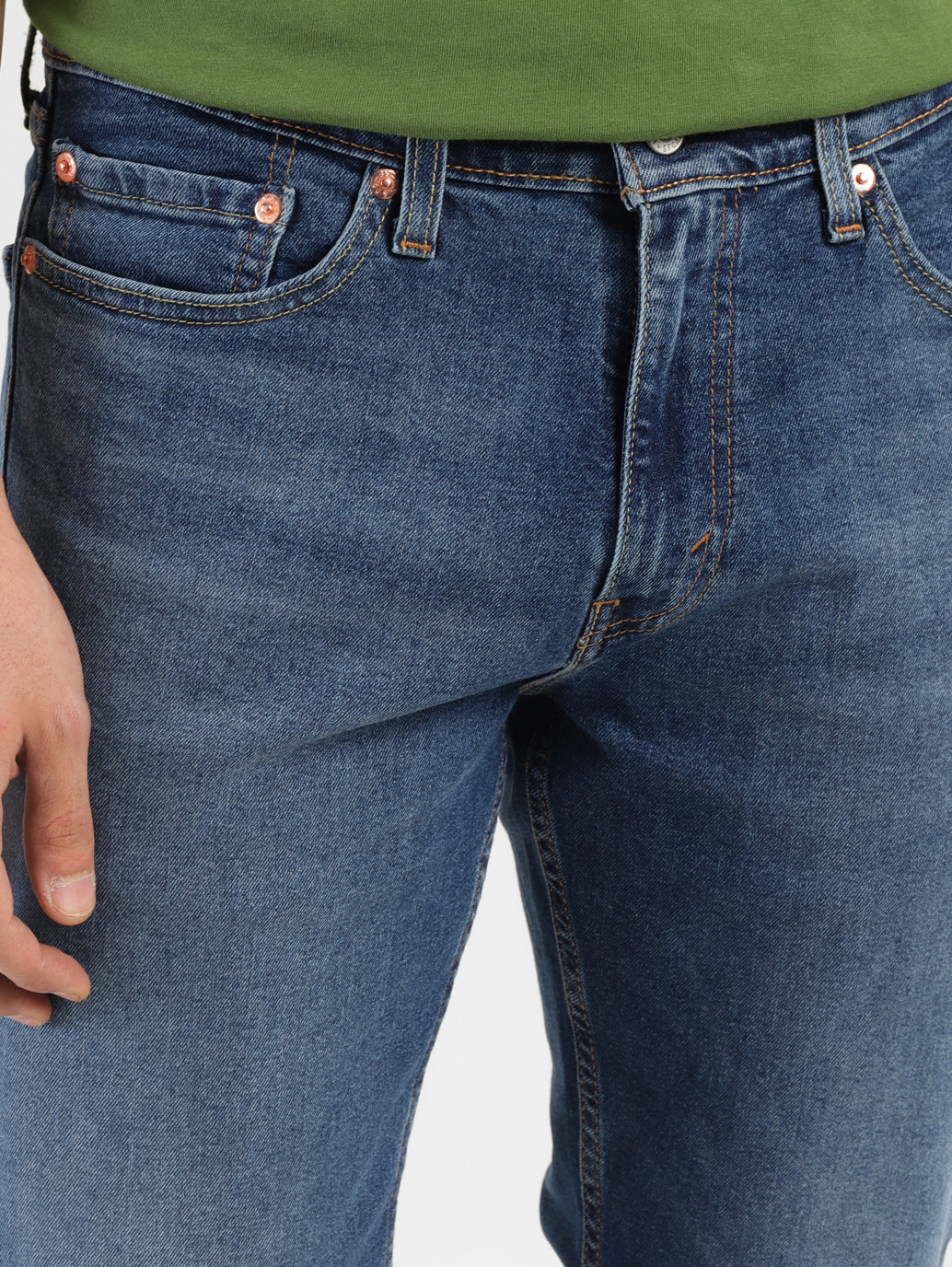 Men's 511 Blue Slim Fit Mid Rise Jeans - Image 7