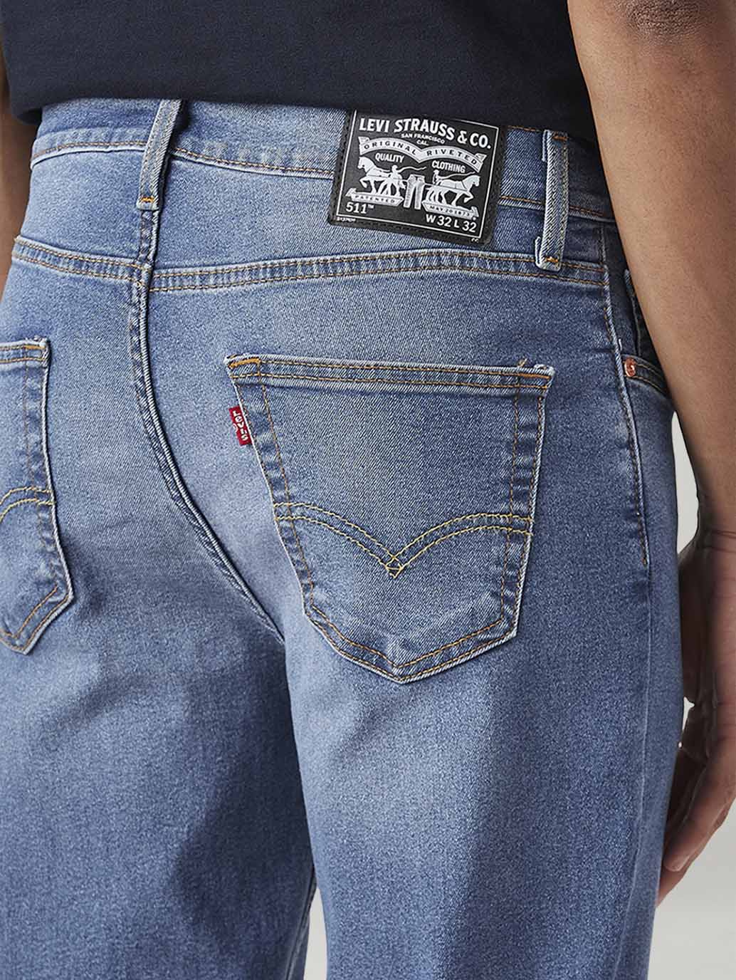Men's 511 Med Indigo Slim Fit Mid Rise Jeans - Image 5