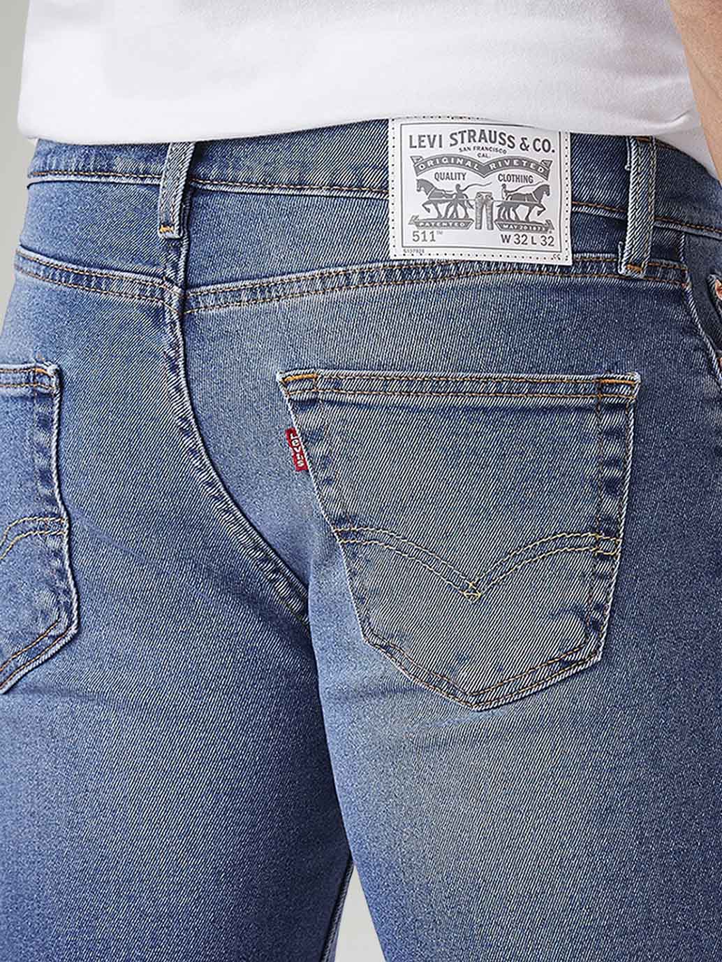 Men's 511 Light Indigo Slim Fit Mid Rise Jeans - Image 6
