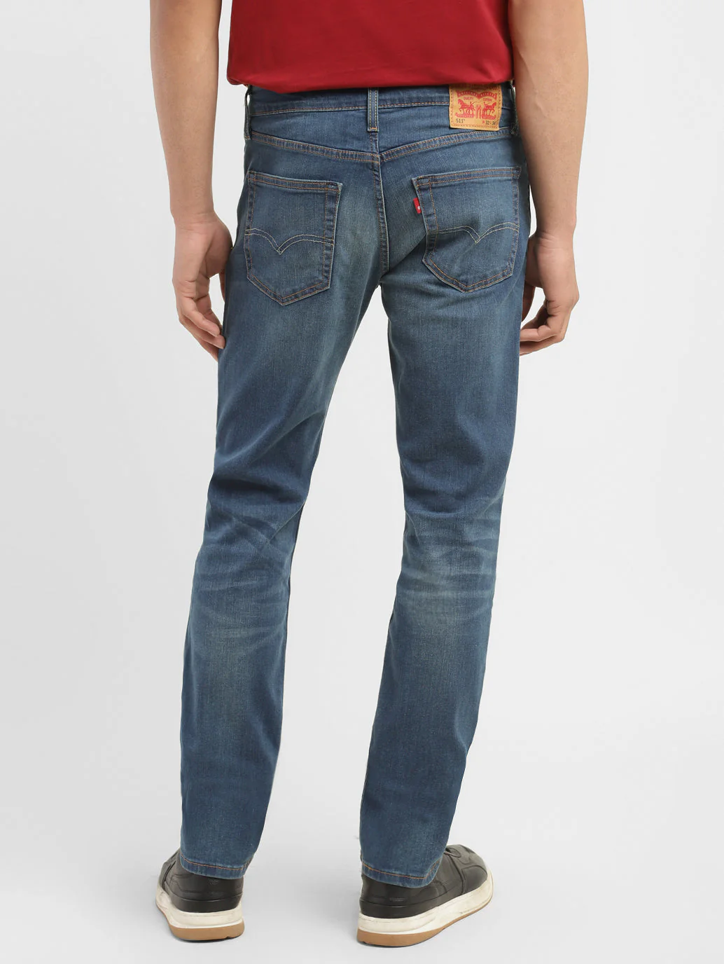 Men's 511 Blue Slim Fit Mid Rise Jeans - Image 3