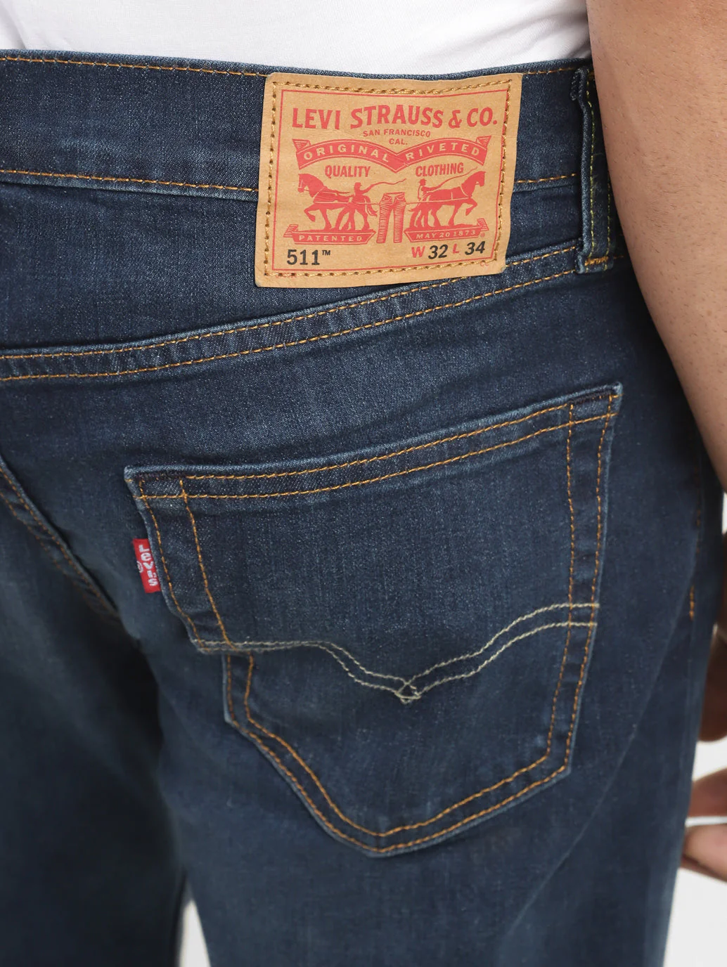 Men's 511 Blue Slim Fit Mid Rise Jeans - Image 8
