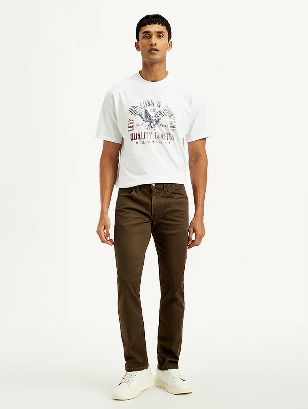 Men's 511 Brown Overdyed Slim Fit Mid Rise Jeans - Image 7