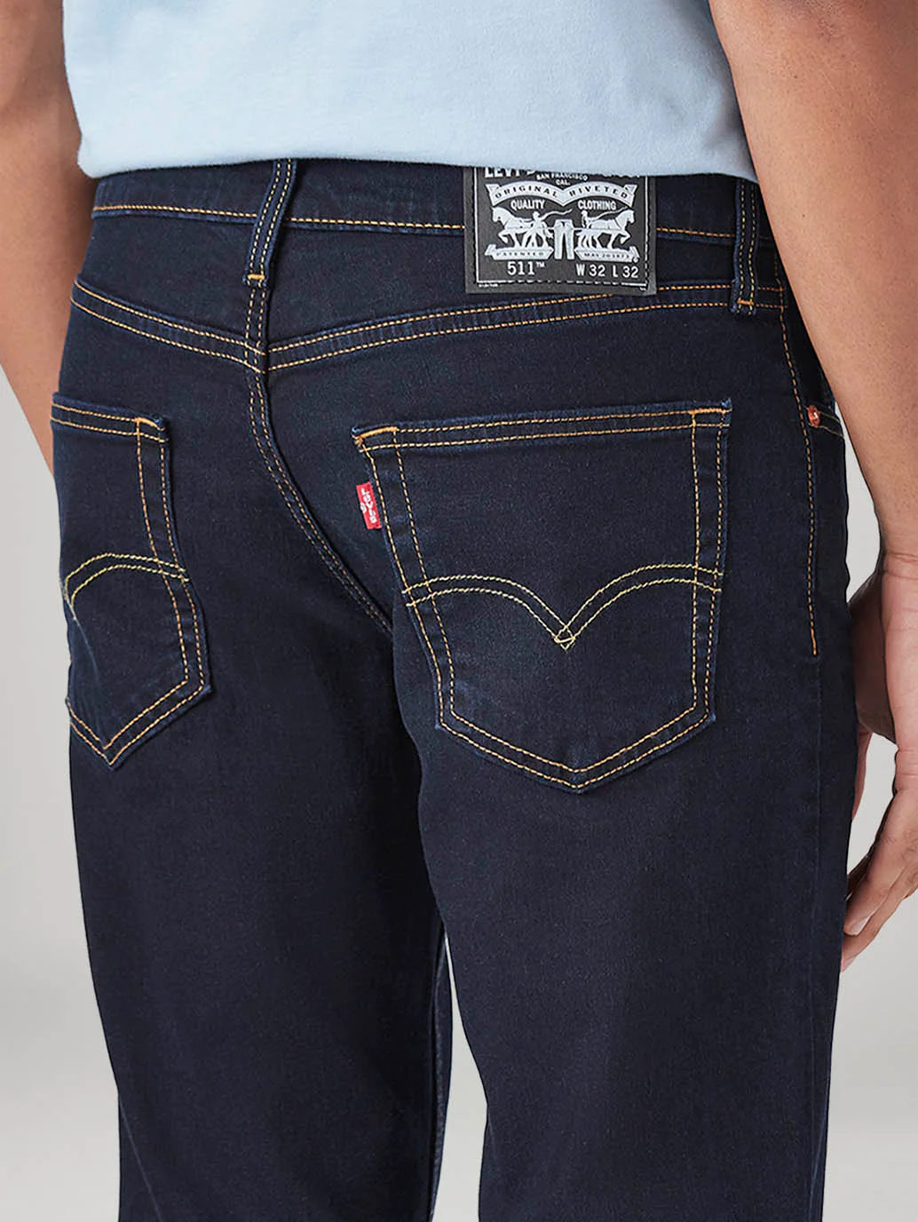 Men's 511 Dark Blue Slim Fit Mid Rise Jeans - Image 6