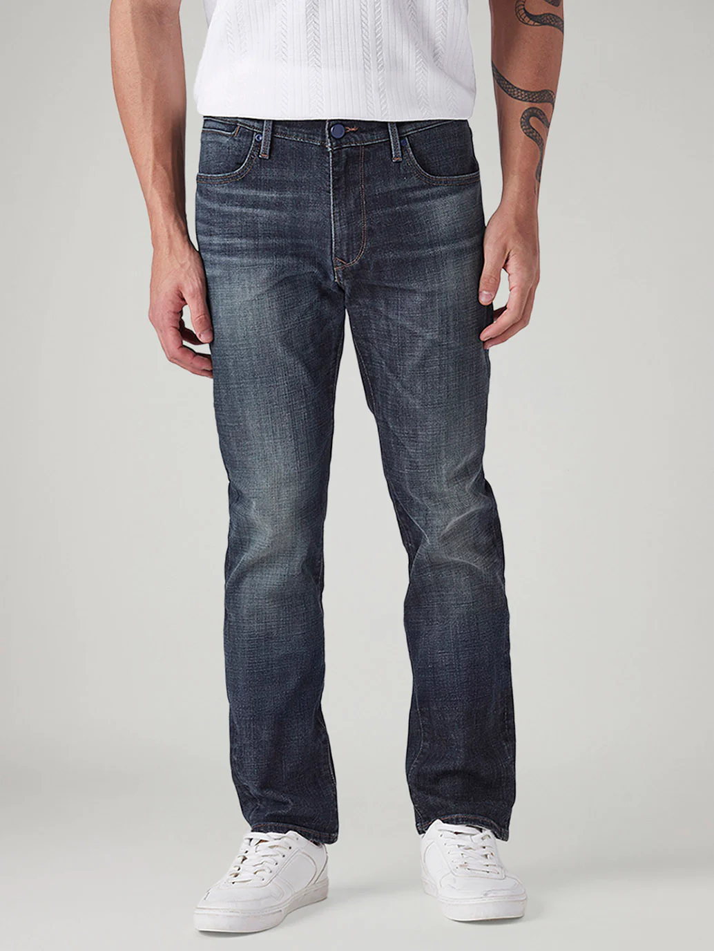 Men's 511 Dark-Blue Slim Fit Mid Rise Redloop Jeans - Image 3