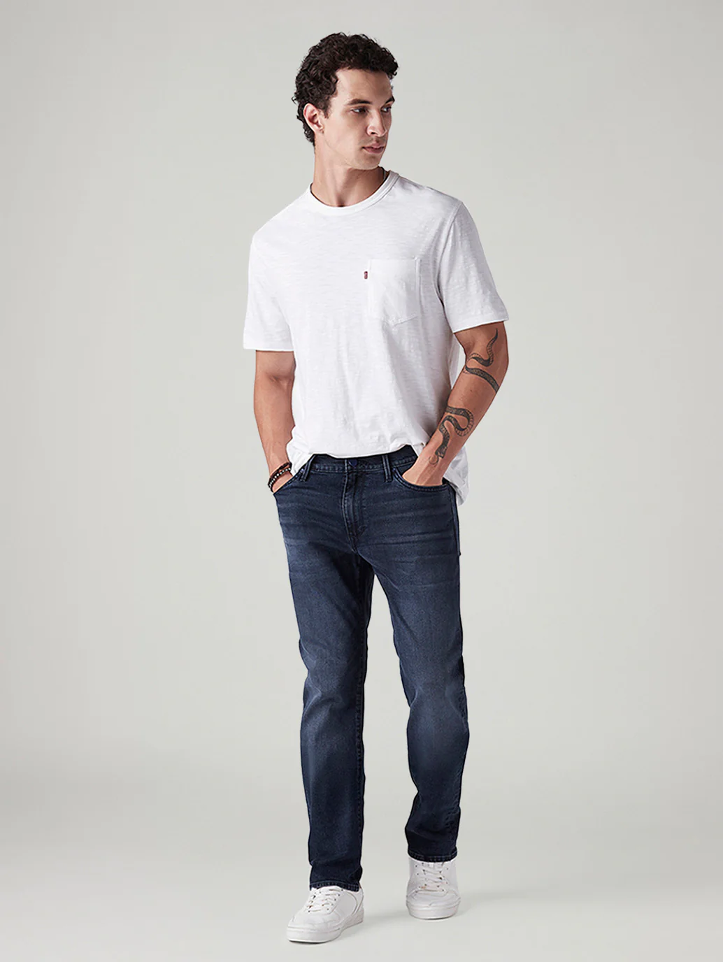 Men's 511 Dark Blue Slim Fit Mid Rise Redloop Jeans