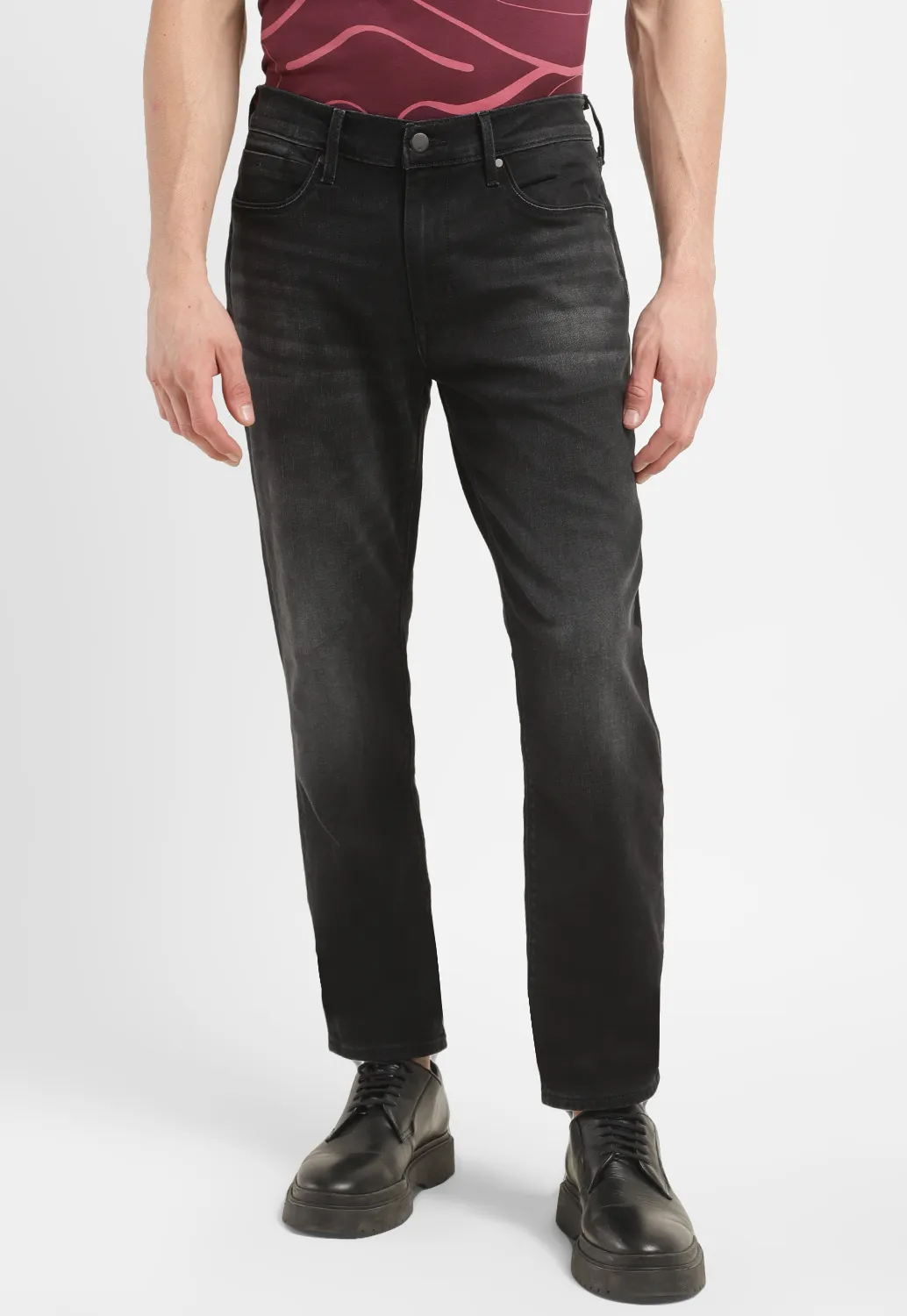 Men's Redloop 511 Charcoal Grey Slim Fit Mid Rise Jeans - Image 2